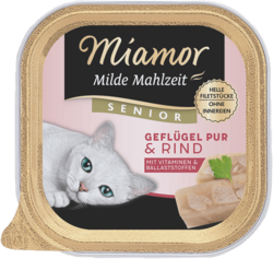 Milde Mahlzeit - Senior - Geflügel Pur & Rind - Schale - 100g