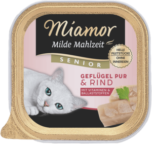 Miamor Milde Mahlzeit Senior - Geflügel Pur & Rind 100g