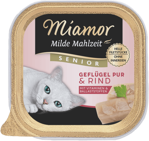 Miamor Milde Mahlzeit Senior - Geflügel Pur & Rind 100g