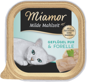 Miamor Milde Mahlzeit Geflügel Pur & Forelle Schale