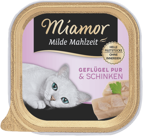 Miamor Milde Mahlzeit Geflügel Pur & Schinken 100g