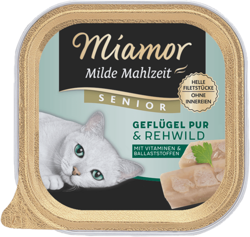 Miamor Milde Mahlzeit Senior - Geflügel Pur & Rehwild 100g