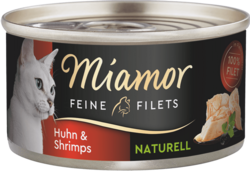 Feine Filets naturell - Huhn & Shrimps - Dose - 80g