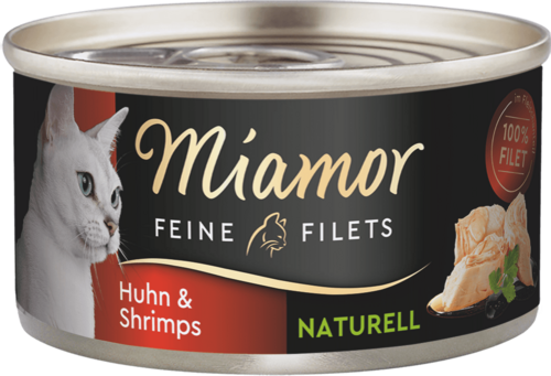 Miamor Feine Filets naturelle Huhn & Shrimps 80g