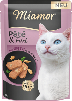 Miamor Pate und Filet Pâté mit Ente und Huhnfilet 85g