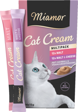 Cat Snack (Cream) - Vorteilspack: 
Malt-Cream + Malt-Cream Käse - Schachtel Vorteilspack - 24x15g