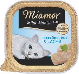 Miamor Milde Mahlzeit Geflügel Pur & Lachs 100g