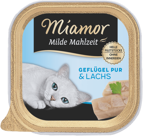 Miamor Milde Mahlzeit Geflügel Pur & Lachs 100g