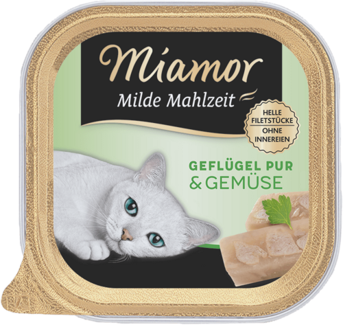 Miamor Milde Mahlzeit Geflügel Pur & Gemüse 100g