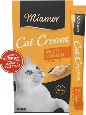 Miamor Cat Snack (Cream) - ZURÜCK IN BEWÄHRTER REZEPTUR Multi-Vitamin-Cream 6x16g