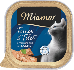 Miamor Feines & Filet Geflügel Pur & Lachs 100g