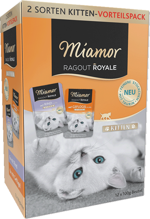 Miamor Ragout Royale in Jelly Multibox Kitten: 2 Sorten in Jelly 12x100g