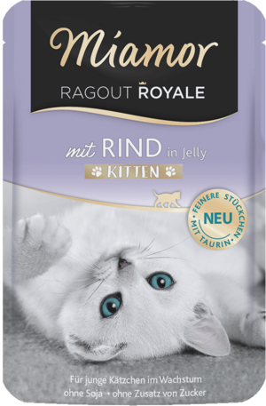 Miamor Ragout Royale in Jelly Kitten - mit Rind Frischebeutel